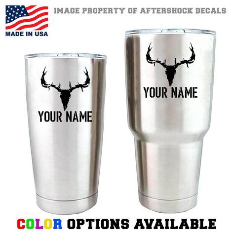 Deer Skull Custom Name Yeti Rambler Vinyl Decal