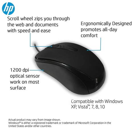 Hp M006 Wired Usb Optical Mouse With 1200 Dpi And 3 Buttons At ₹ 340