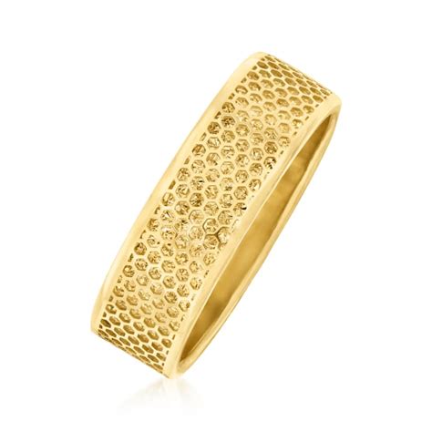 Italian 14kt Yellow Gold Honeycomb Ring Ross Simons