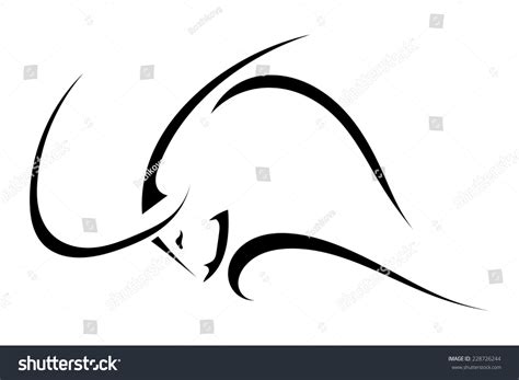 Sketch Profile Bull Isolated On White Stock Vector (Royalty Free) 228726244