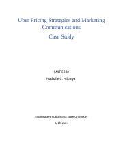 Nmbanya Uber Pricing Strategies And Marketing Communications Case Docx