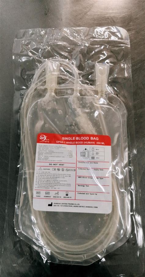 Single Blood Bag With CPDA S450C LAISHI China Trading Company