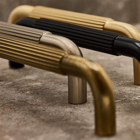 Beslag Design Cabinet Handle With Backplate Brass Model Helix Stripe Beslag Design Cabinet