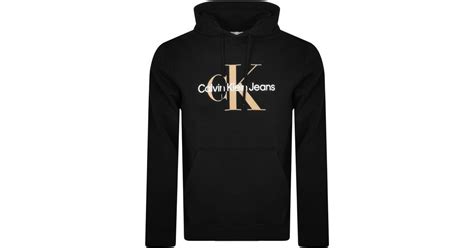 Calvin Klein Jeans Monologo Hoodie In Black For Men Lyst