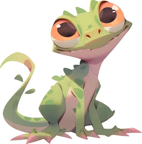 A Cartoon Drawing Of A Gecko With A Picture Of A Lizard On It With