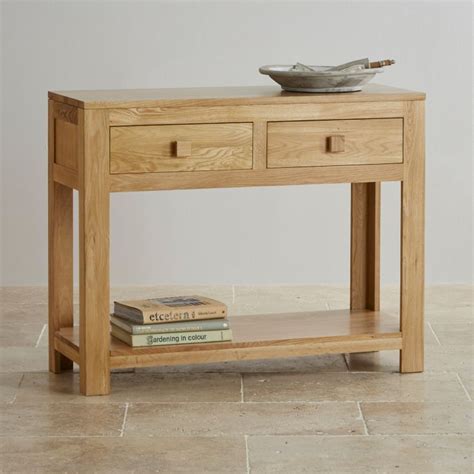 Oakdale Natural Solid Oak Console Table By Oak Furniture Land