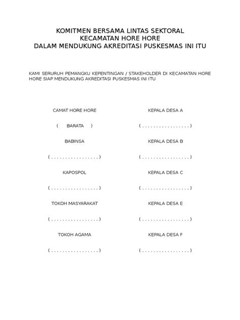 Komitmen Bersama Lintas Sektoral Pdf