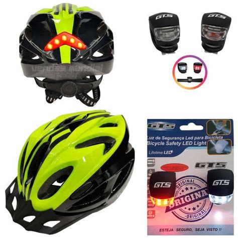 Capacete Ciclismo Sinalizador De Led Leve Resistente Bicicleta