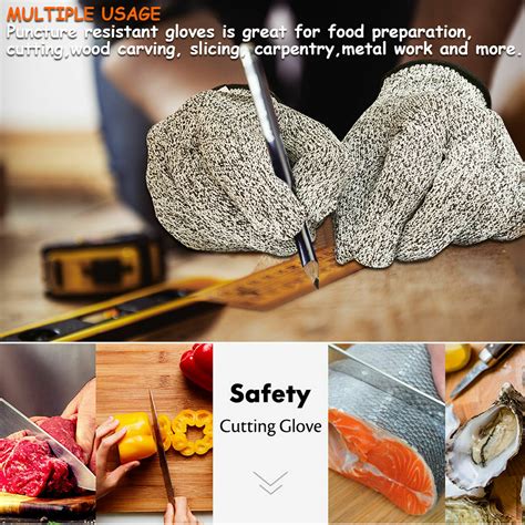 2 Pairs Anti Cut Gloves Safety Cut Proof Stab Resistant Butcher Food