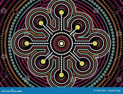 Aboriginal Dot Art Vector Painting. Stock Vector - Illustration of ...