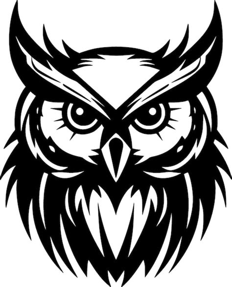 Owl schwarz weiß isolierte icon vektor illustration Premium Vektor