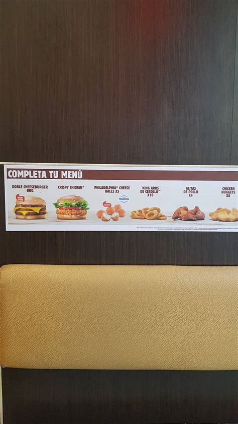 Menu At Burger King Restaurant Madrid C C Albufera Plaza