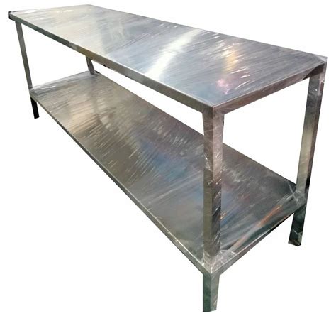 Polished Rectangular Stainless Steel Table For Restaurants Plain At