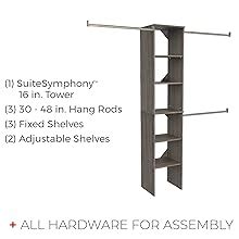 Closetmaid Suitesymphony Starter Tower Kit Pure White