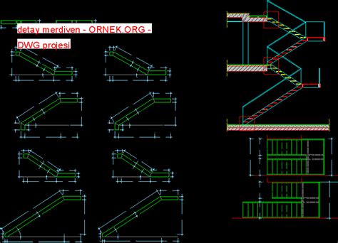 Proje Sitesi Detay Merdiven Autocad Projesi