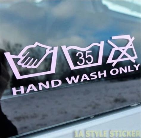 Car styling for hand wash only Sticker Aufkleber im Set Auto Pflege ...