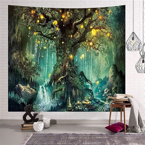 Amazon De Zodight Baum Des Lebens Wandteppich Wandbehang Wandtuch