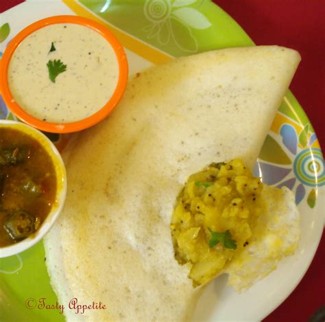 Masala Dosa South Indian Pancakes With Aloo Filling