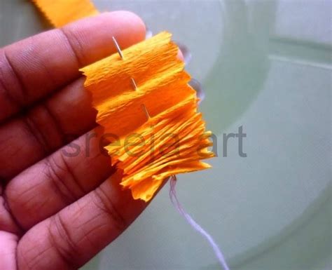 How To Make Marigold Flower With Crepe Paper Art And Craft Ideas