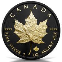 Kanada Cad Maple Leaf Oz Silber Black Platinum Gilded Im