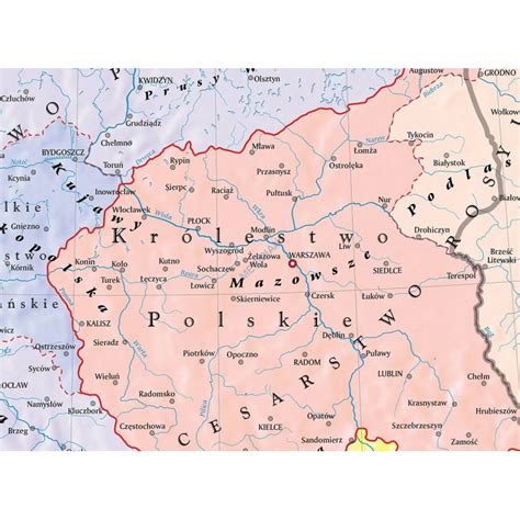 Ziemie Polskie Po Kongresie Wiede Skim R Mapa Cienna