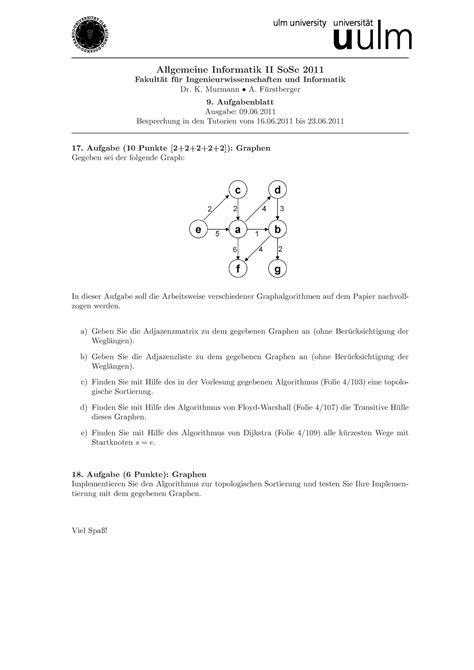 Blatt Ss Bungsaufgaben Allgemeine Informatik Ii Sose