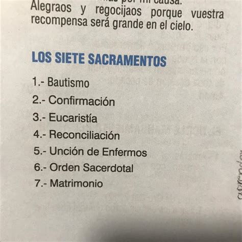 cual son los 7 sacramentos de la iglesia católica Brainly lat