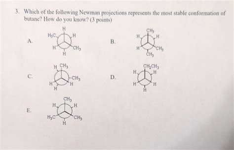 Solved Which Of The Following Newman Projections Represents Chegg