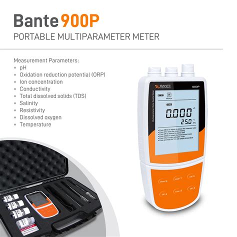 Bante P Water Analysis Portable Multi Parameter Digital Ph Orp Do