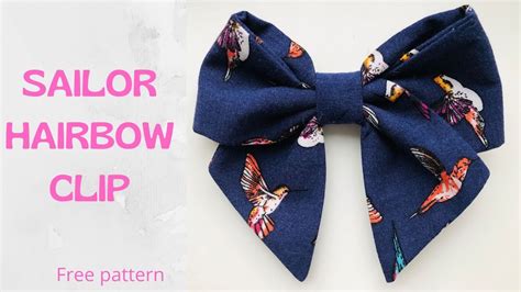 Sailor Hair Bow Clip Tutorial Free Pattern Youtube