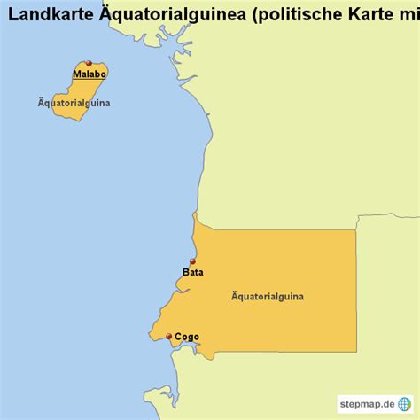 Stepmap Landkarte Quatorialguinea Politische Karte Mit St Dten