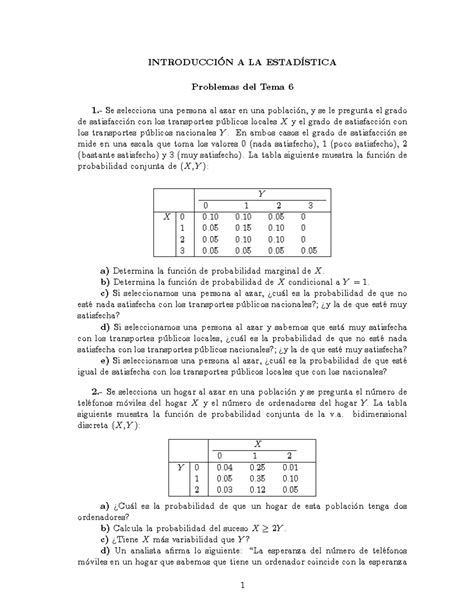 Problemastema Problemas Tema Introducci N A La Estad Stica