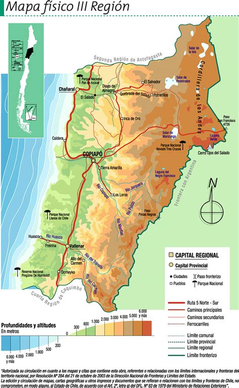 Mapa Físico Iii Región Icarito