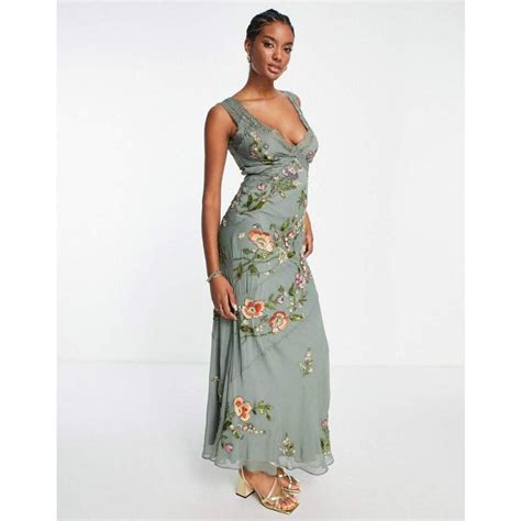 エイソス ミディドレス レディース Asos Design Lace Trimmed Maxi Dress With Floral