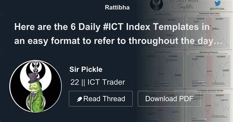 Here Are The 6 Daily Ict Index Templates In An Easy Format To Refer To