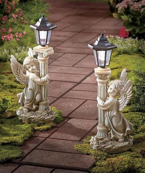 Outdoor Lighting Landscape And Walkway Lights Led Garden Angel Statue