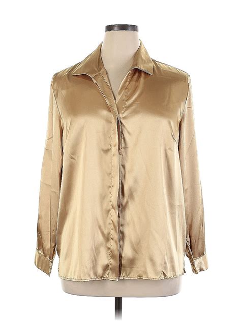 Anthony Richards 100 Polyester Gold Long Sleeve Blouse Size 16 40