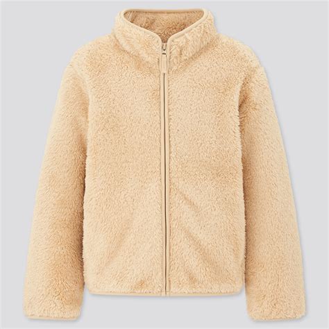 Kids Fluffy Fleece Zipped Jacket Uniqlo Uk