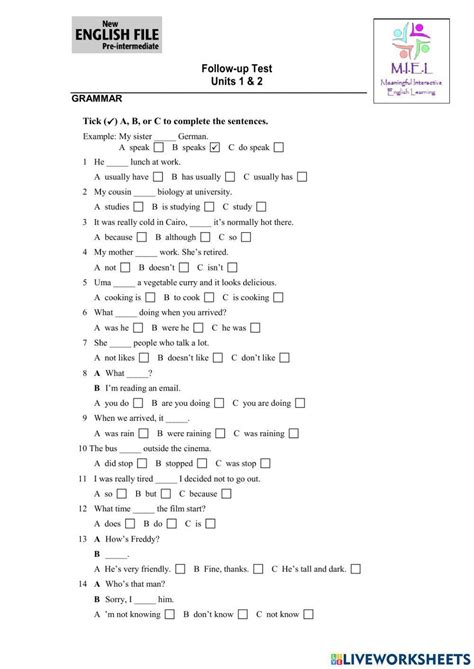 English File Intermediate Unit And Test Worksheet Live 53 Off