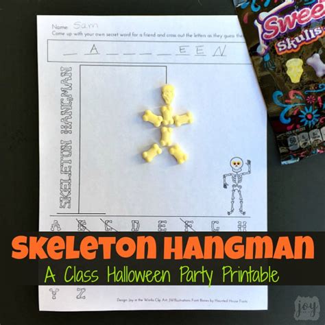 Skeleton Hangman: A Printable Halloween Party Game - Joy in the Works