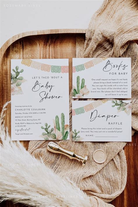 Fiesta Baby Shower Invitation Template Taco Bout Baby Cactus Baby