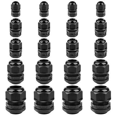 Buy IP68 Nylon Waterproof NPT Cable Glands Assortment 20pcs 1 4 3 8