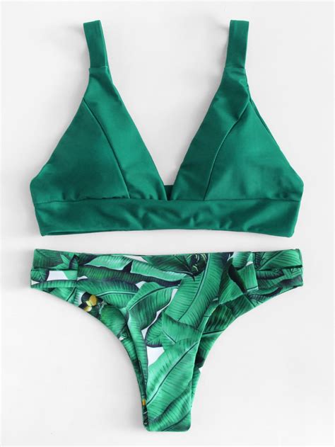 Tropical Pattern Triangle Bikini Set Artofit