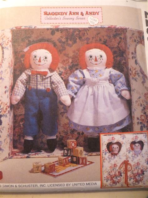 Mccalls Sewing Pattern 2269 1940s Vintage Style 20 Raggedy Ann And Andy Dolls With Carrying