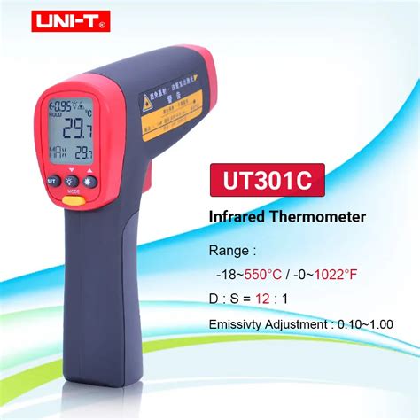 UNI T UT301A UT301C Digital Thermometer Outdoor 18 350C 0 622F 12 1 IR