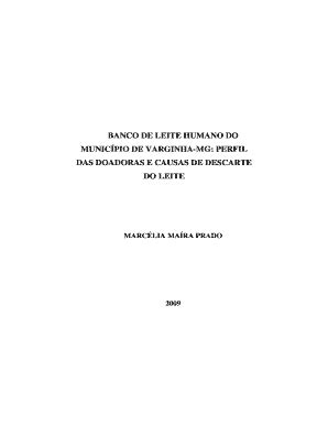 Preenchível Disponível BANCO DE LEITE HUMANO DO MUNICPIO DE VARGINHA MG