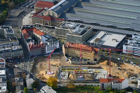 Leipzig Aus Der Vogelperspektive Baustellen Zum Neubau Eines