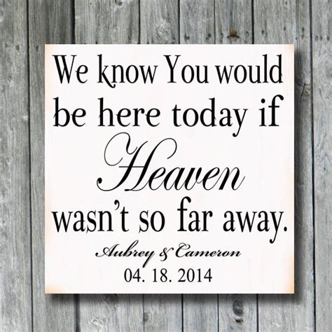 We Know You Would Be Here Today If Heaven Wasn T So Far