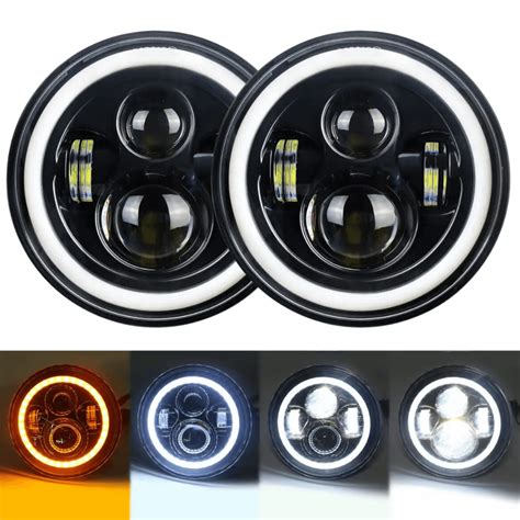 Kit Farol Angel Eyes Defender Led Jeep Troller Fusca Kombi