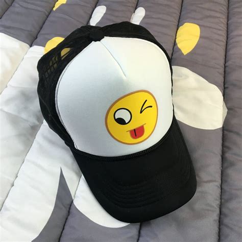 50custom Emoji Cap,smile Cap, Embroidered Hat, Fashion Caps, Custom ...